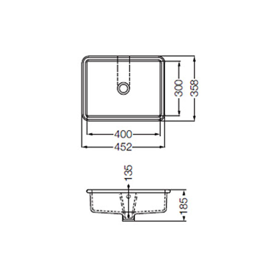 LFNF-B BACHA ENCASTRE SYMI CUADRA BLANCO FERRUM