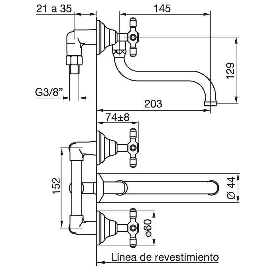 0403/B2P-CR COCINA EMBUTIR NEWPORT CROMO FV