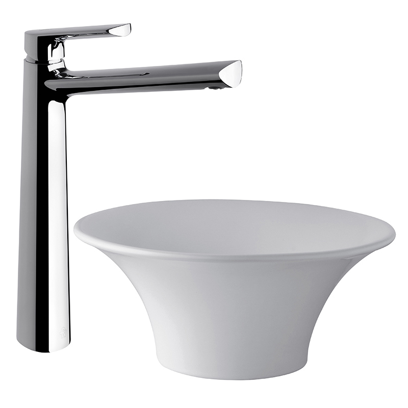 0181.02/D8-CR LAVATORIO MONOCOMANDO ALTO AROMO CROMO FV