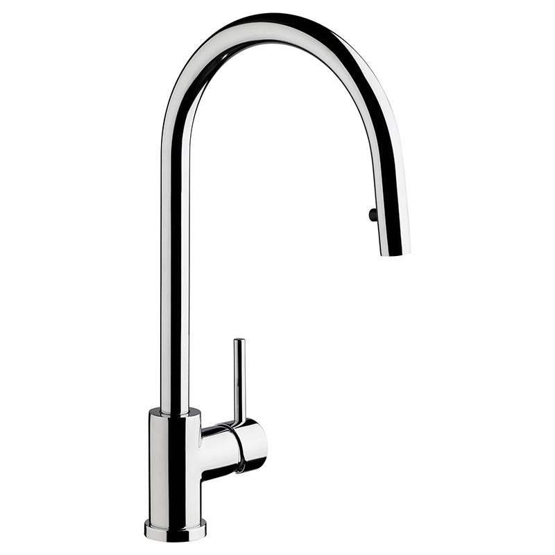 0412.01/87-CR COCINA MONOCOMANDO TEMPLE CON ROCIADOR EXTRAIBLE CROMO FV