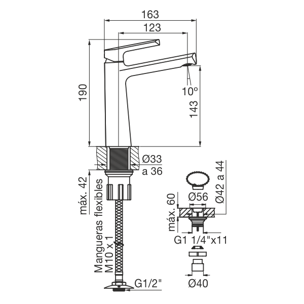 0181/D8-CR LAVATORIO MONOCOMANDO AROMO CROMO FV