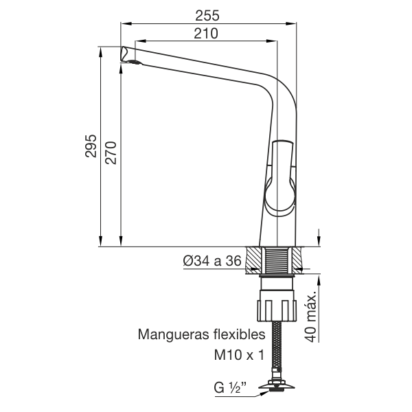 0411.04/D8-NG COCINA MONOCOMANDO AROMO NEGRO FV