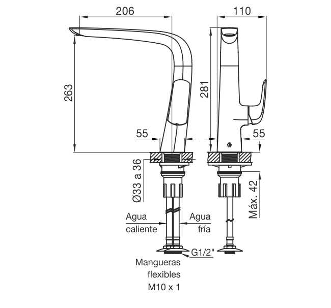 0411.04/L2-NG COCINA MONOCOMANDO EPUYEN NEGRO FV