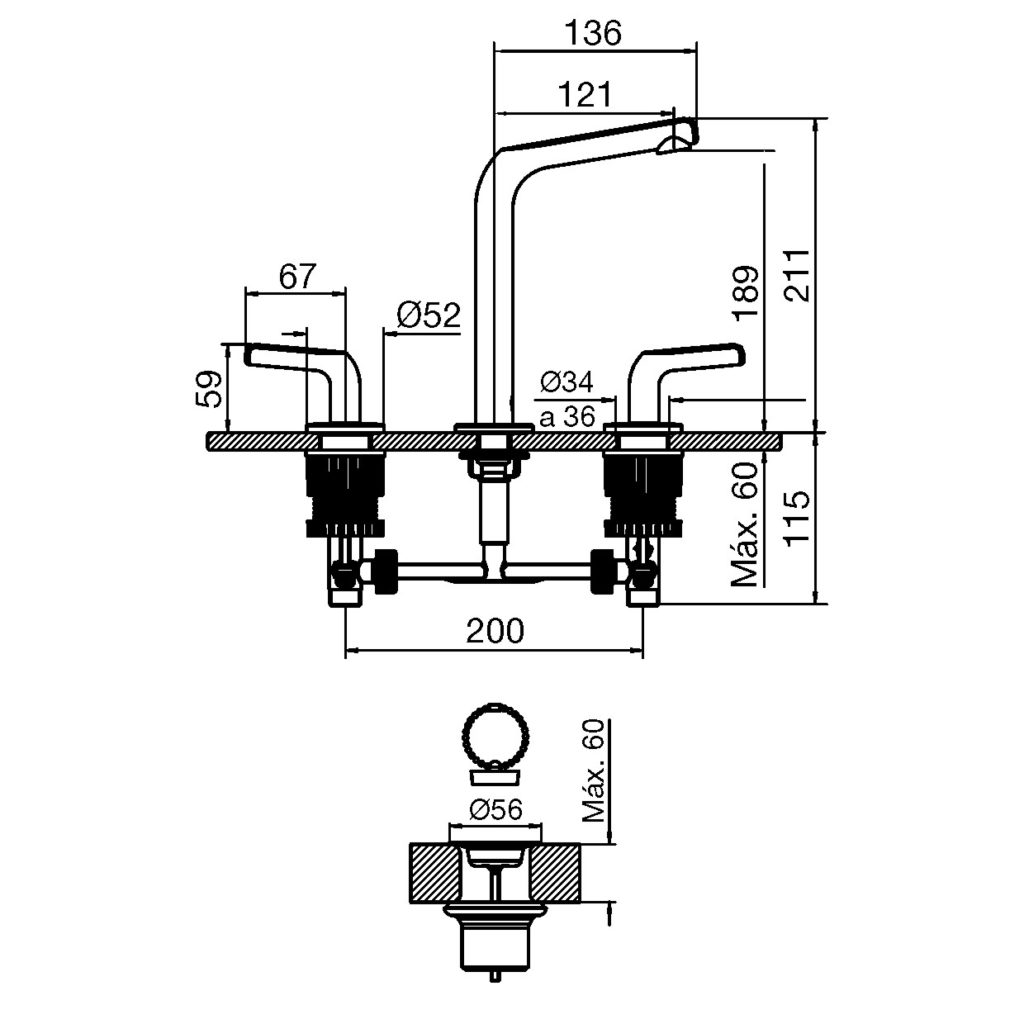 0207/N2-CR LAVATORIO CIPRES CROMO FV