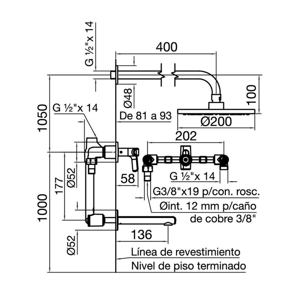0103/N2-CR DUCHA CON TRANSFERENCIA CIPRES CROMO FV