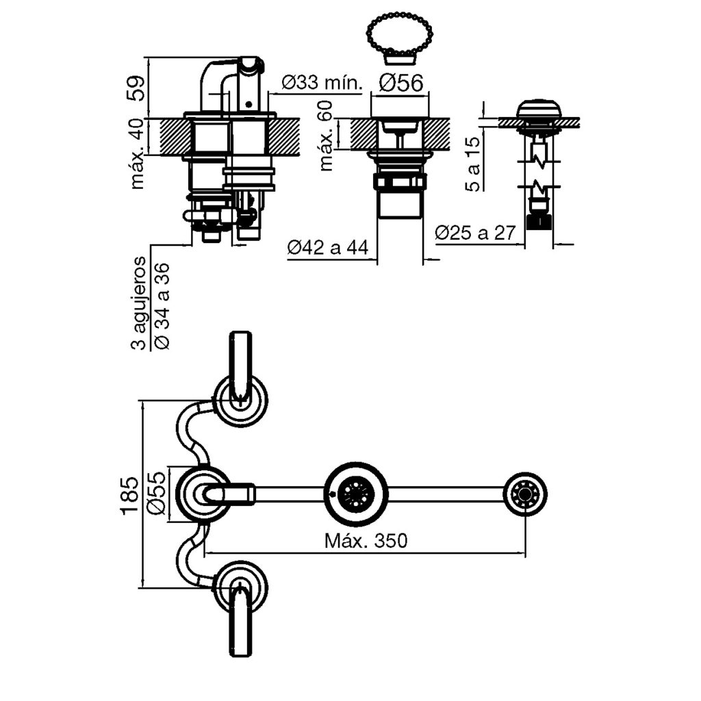 0295/N2-CR BIDET CIPRES CIERRE CERAMICO CROMO FV