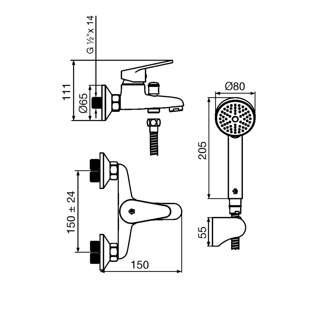 0310/M4-CR DUCHA CON TRANSFERENCIA COMPACTA CROMO FV