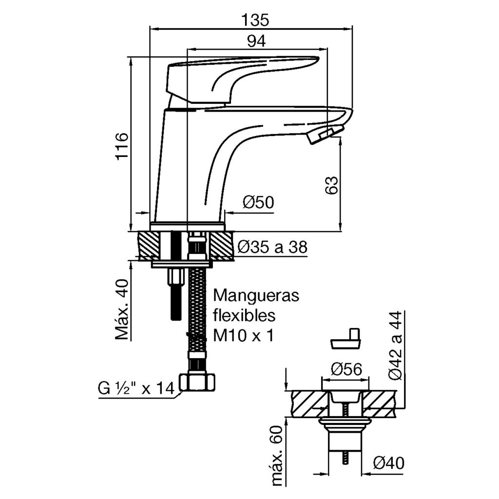 0181/M1-CR LAVATORIO MONOCOMANDO JANA CROMO FV