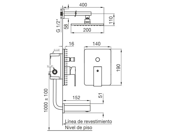 0106/85N-CR DUCHA MONOCOMANDO DOMINIC NEW CROMO FV