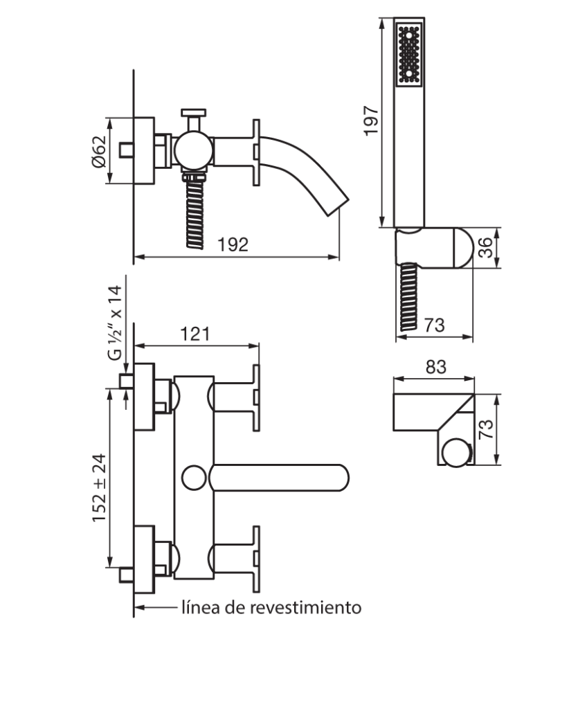 0112/D7-CR DUCHA CON TRANSFERENCIA ALERCE CROMO FV
