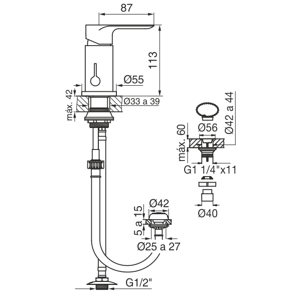 0189/D9-CR BIDET MONOCOMANDO COTY CROMO FV