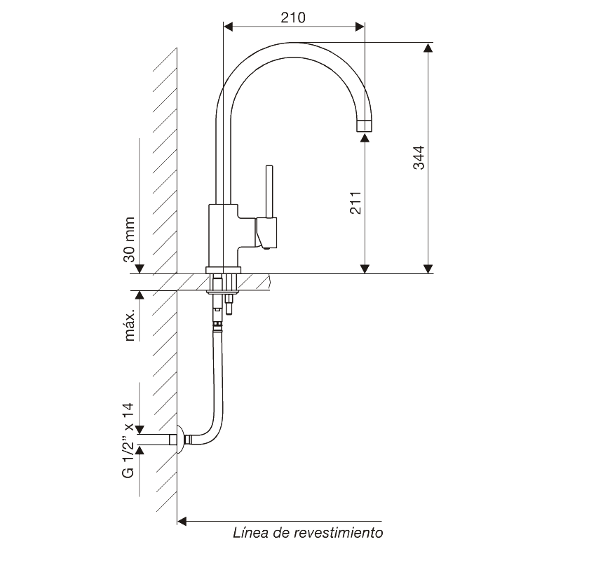 0411.04/87-CR COCINA MONOCOMANDO TEMPLE CROMO FV