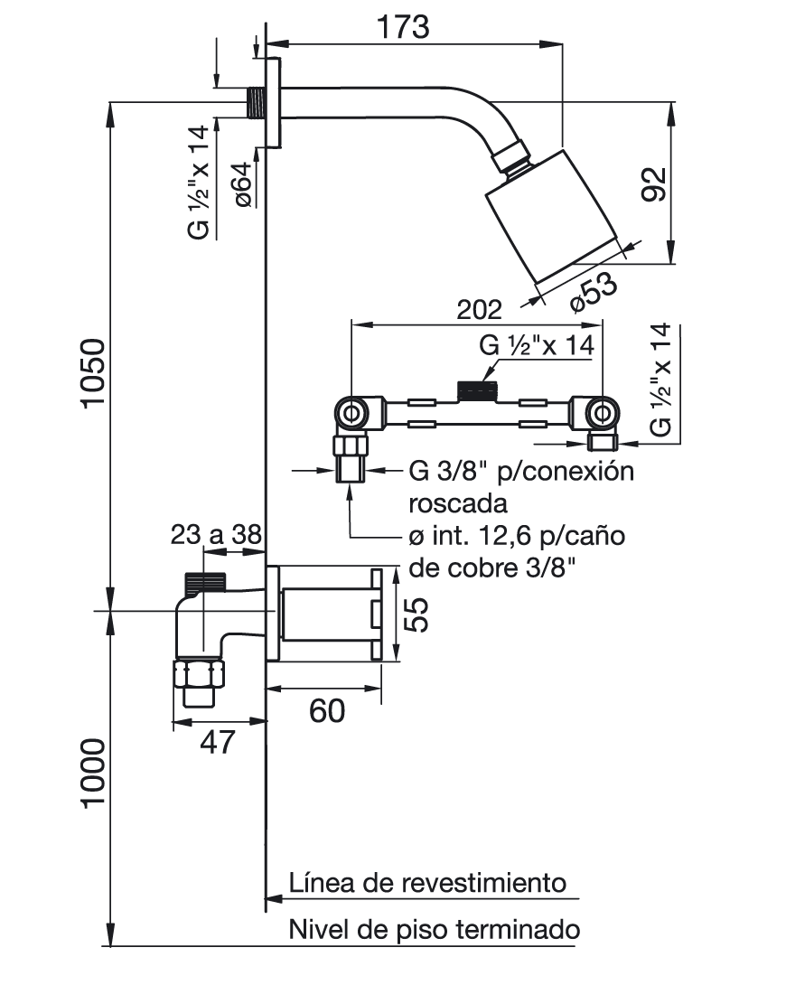 0109/D7-CR DUCHA SIN TRANSFERENCIA ALERCE CROMO FV