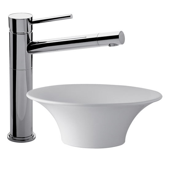 0411.02/87-CR COCINA MONOCOMANDO ALTO TEMPLE CROMO FV