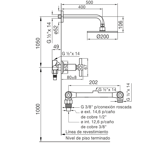 0109/87-CR DUCHA SIN TRANSFERENCIA 2 LLAVE TEMPLE CROMO FV