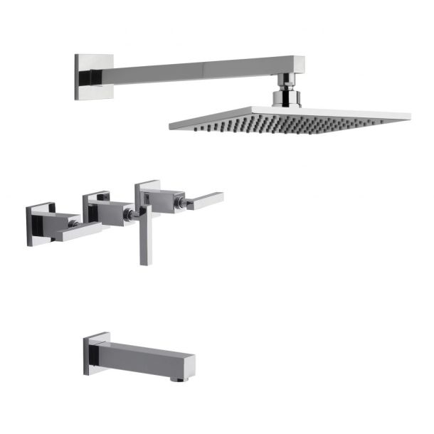 0103R/85L-CR DUCHA CON TRANSFERENCIA DOMINIC LEVER CROMO FV