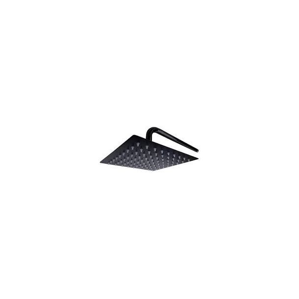 52035 LLUVIA CUADRADA 200 MM B/RECTO METAL. FINA BLACK AQUALAF