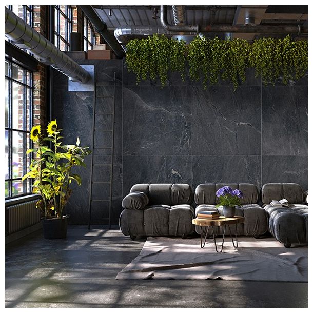 120X120 PORCELLANATO ESTRATO BLACK GRP 1RA VITE