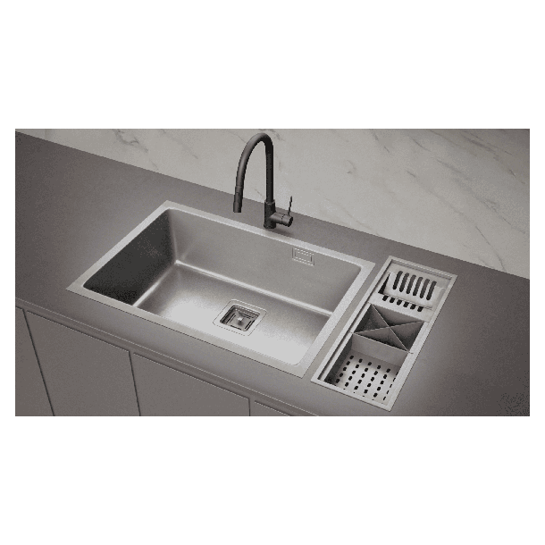 660 PILETA 60X40X20 ESSENTIA SILVER AC. 304 - MI PILETA