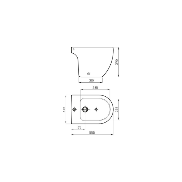 BOA1J-NS BIDET FONTANA 1 AGUJERO NEGRO SATINADO FERRUM