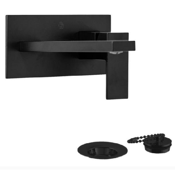0206/85N-NG LAVATORIO MONOCOMANDO PARED DOMINIC NEW NEGRO FV