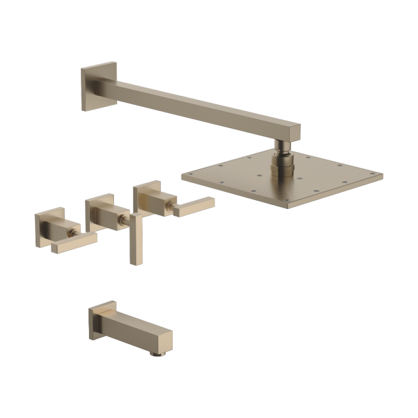 0103R/85L-BB DUCHA CON TRANSFERENCIA DOMINIC LEVER BRUSHED BRASS  FV