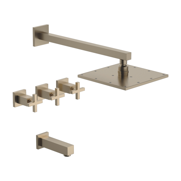 0103R/85-BB DUCHA CON TRANSFERENCIA DOMINIC BRUSHED BRASS FV