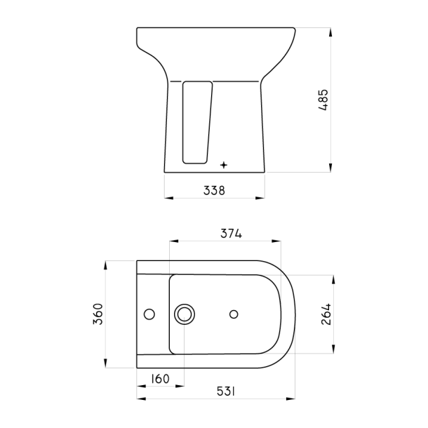 BEK1M-B BIDET 1 AGUJERO ESPACIO BARI BLANCO FERRUM