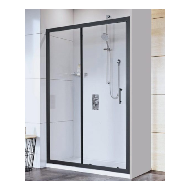 120N MAMPARA GALAPAGOS BLACK 1HOJA CRISTAL TRANSL 6MM 120X190 GORENA