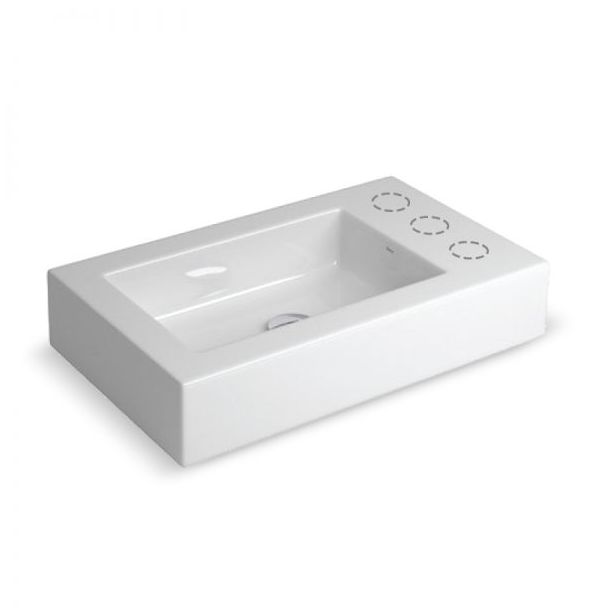 L.195R BACHA RECTANGULAR COLGAR 3 AGUJERO DERECHA AQUALAF