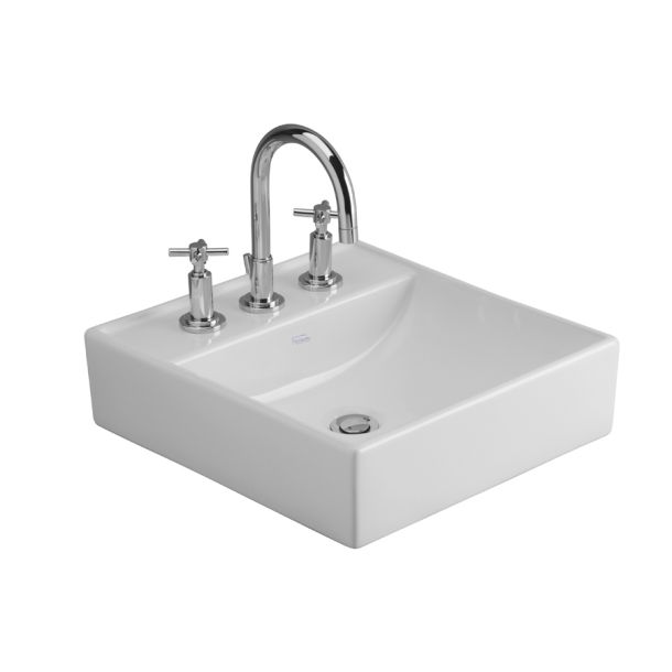 L324N-B (L324K-B) BACHA APOYAR TORI CUADRA GRANDE BLANCO 3 AGUJEROS FERRUM