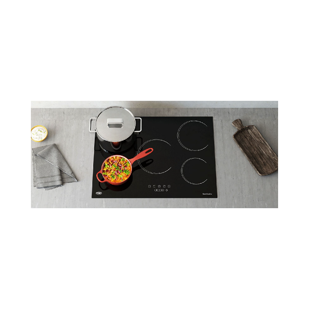 27-4 (25-4) ANAFE VITROCERAMICO 4 HORNALLAS NEGRO INOXIDABLES