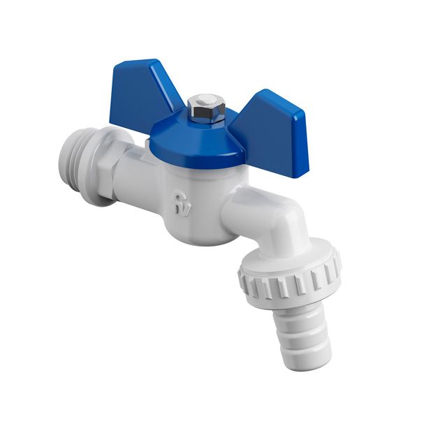 0437-13 CANILLA PLASTICA 1/2' BLANCO FV