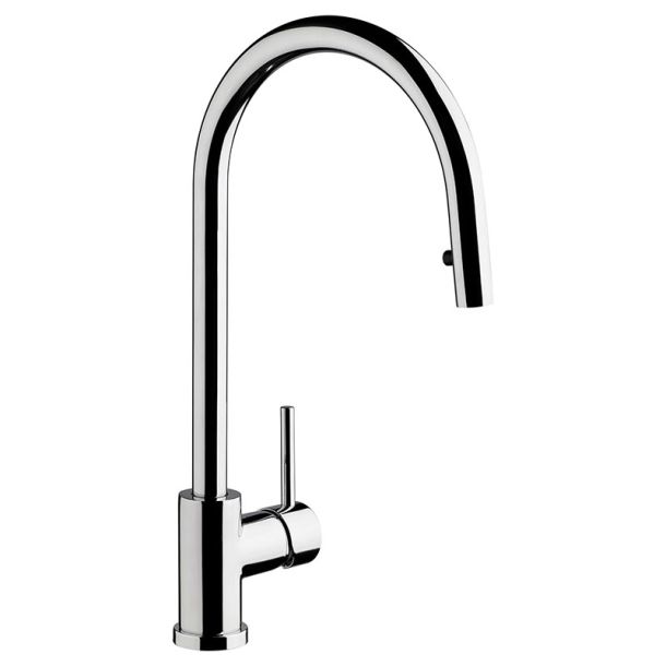 0412.01/87-CR COCINA MONOCOMANDO TEMPLE CON ROCIADOR EXTRAIBLE CROMO FV