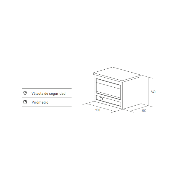 482-90 HORNO A GAS SEMI INDUSTRIAL CFH C PUERTA DE VIDRIO INOXIDABLES