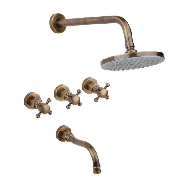 352/030-16 DUCHA CON TRANSFERENCIA VINTAGE BRONCE VIEJO ESTALGRIF