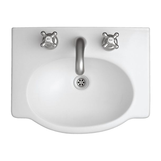L4V3J-B LAVATORIO VENECIA 48CM 3 AGUJEROS BLANCO FERRUM