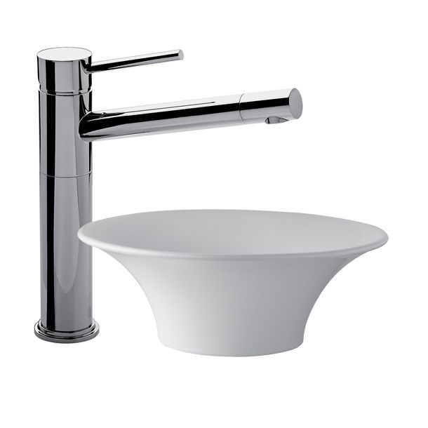 0411.02/87-CR COCINA MONOCOMANDO ALTO TEMPLE CROMO FV