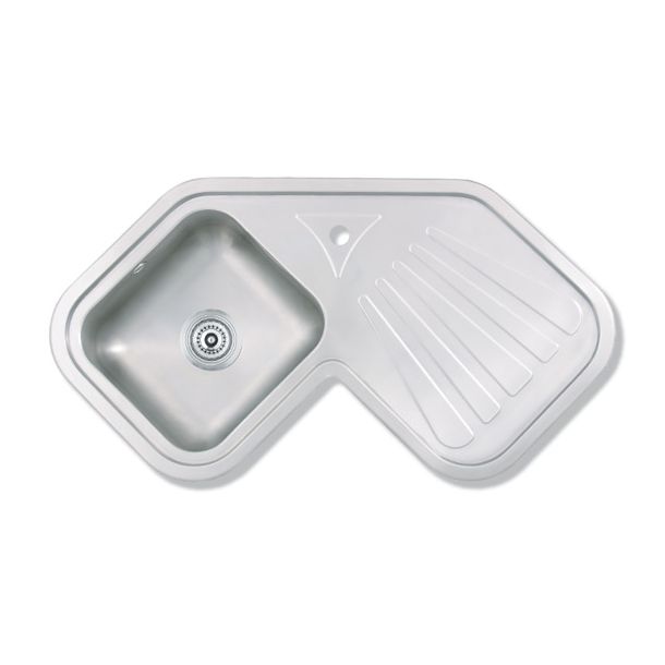 450EF PILETA ESQUINERA 75X75X20 MATE AC. 304 - MI PILETA